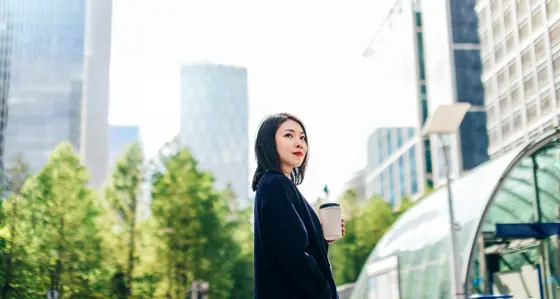 Woman in city