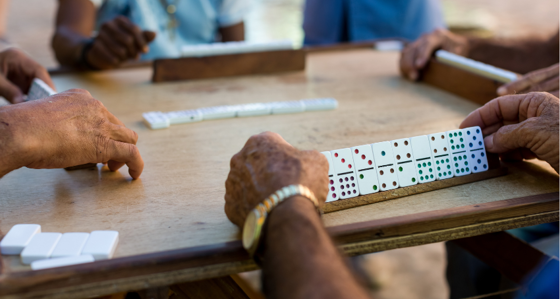 Men playing dominoes