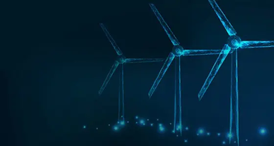 Illustration of a wind farm