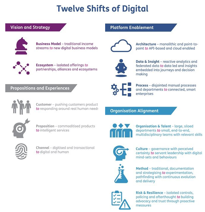 Twelve Shifts of Digital infographic
