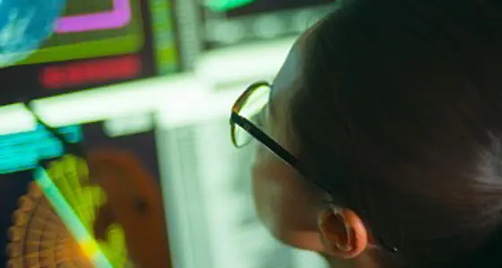 A person looking at the globe on their computer screen