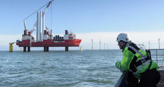 Engineer looking at an offshore platform