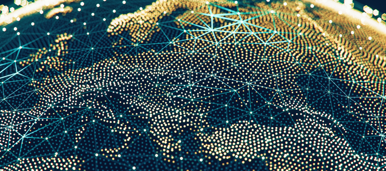 A computer rendering of the illuminated Earth