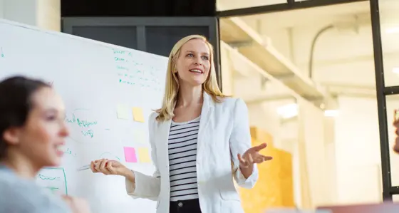 business woman doing presentation