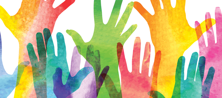 Handprints in different colours