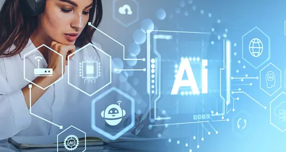 Woman using AI