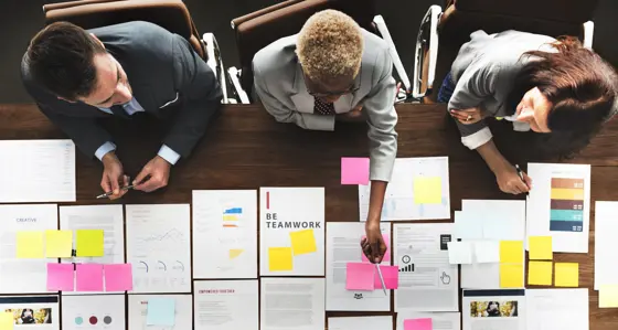 Business People Analyzing Statistics Financial Concept